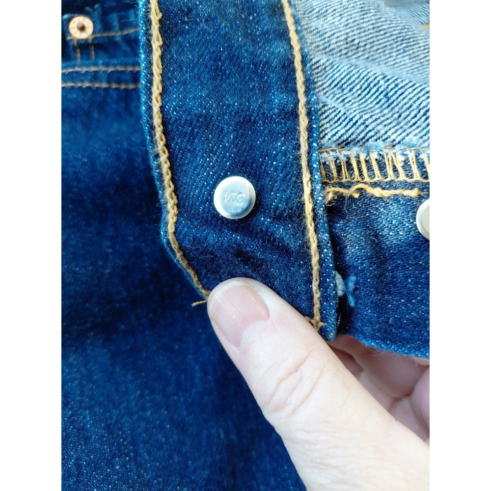 VTG Levi's 501xx Shrink to Fit Jeans 36x30 Raw Denim Mexico 2000s Dark Wash Y2K - Picture 8 of 16